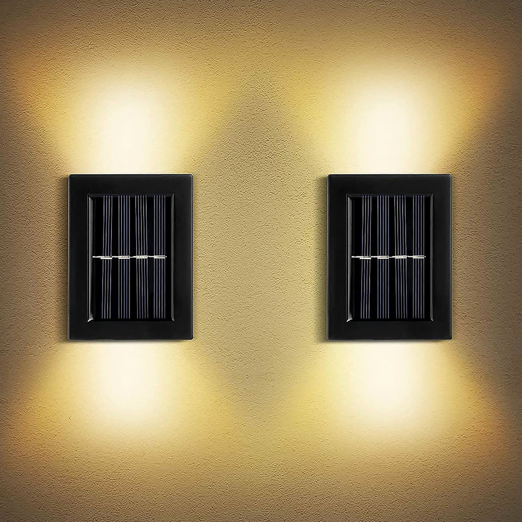 9536 Solar Wall Lights Small Fence Lights Solar Powered Up Down Led Porch Light Garden Lights Outdoor Solar Landscape Lights Waterproof Light (1 Pc)